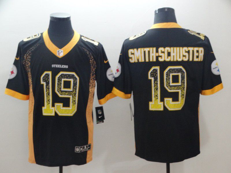 Men Pittsburgh Steelers 19 Smith-schuster Black Nike Drift Fashion Limited NFL Jersey